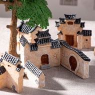 YARIS Mini Resin House, Decorative Retor Mini Old City Gate, Ancient Building House Models Resin Chi