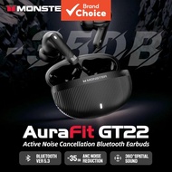 Monster AuraFit GT22 TWS Earbuds | 35dB ANC Noise Cancelling | 36H Total Playtime | Bluetooth 5.3 | 