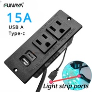 FUNAYA taiwan Table Bedside Socket 15A PD20W 3 Outlets USB TypeC Side Table Embedded Built-in Furnit