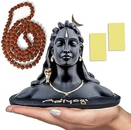 JD FRESH 3 inch Height Adiyogi Statue with Rudraksha Mala for Car Accessories for Dash Board, Pooja 