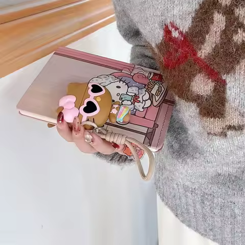 Cute Cartoon Three-dimensional Love Sunglasses Hello Kitty Earphone Protective Cover for AirPods 1/2