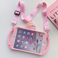 All iPad Mini Air Pro Softcase Dino Cute Case Kid Cover Stand Standing Mode Handle Strap Tali Kesing