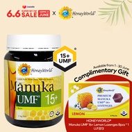 HoneyWorld Raw Manuka Honey UMF 15+ 1kg (FREE LOZENGE) | Halal Certified | Product of New Zealand | Health &amp; Wellness | Best for Sore Throat and Immune Support