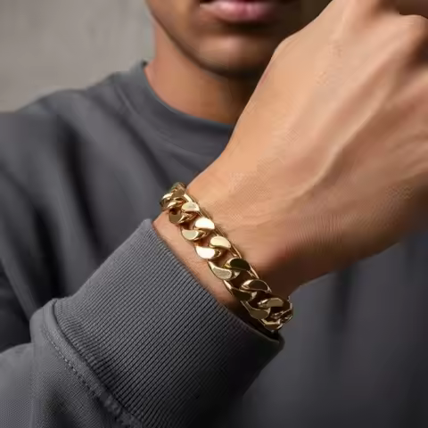 width 6/8mm 316L stainless steel Men's goth y2k Cuban style fashion bracelet America n retro steampu