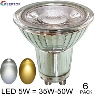 KEEP Full Glass Led Light Bulb GU10 5W(6PCS/ PACK) Spotlight 85-265V Soft Warm white(2700K-3000K)Coo