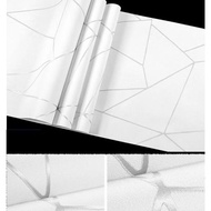 Wallpaper sticker Dinding 45 cm x 3 SD 4 m motif WHITE CERAMIC POLOS - KRMIK PTH POLOS