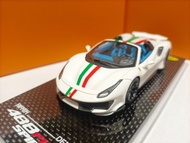 DF 1 43 Ferrari 488 Pista Spider Convertible Version Supercar Resin Model Italian White