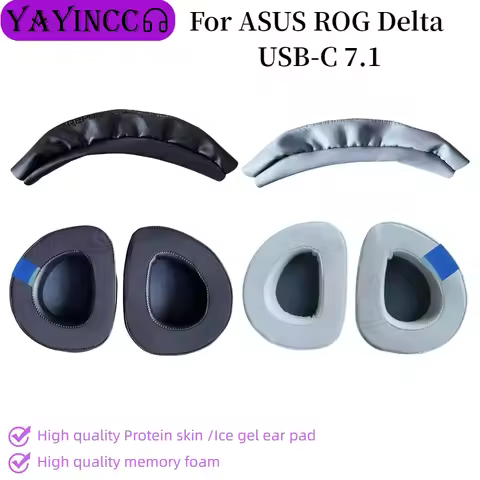 New Arrivals Ice gel Ear Pads For ASUS ROG Delta USB-C 7.1 Headphones Replacement Soft Foam Cushion 