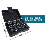 14 PCS Torx E Socket Bit Set Torx Socket Set Rachet Set Steel Repair Kit Automotive Tools Diy
