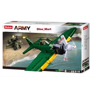 Sluban Brick Airplane A6M Zero Army World War II M38-B1108 - Dino_Mart