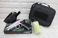 2館 KWC P226 手槍 空氣槍 銀 + 奶瓶 + 槍套 + 手槍袋 ( KA15C SIG MK25 BB槍