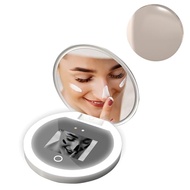 zila Compact Travel Mirror with UV Camera & 3 LED Light for Sunscreen Test, 2X Magnification Portabl