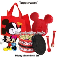 Tupperware Mickey Minnie Meal Set tempat bekal set anak lucu wadah sayur nasi sendok garpu cutlery t