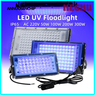 NEGHU ไฟ LED UV 300W 200W 100W 50W AC 220V หลอดไฟอัลตราไวโอเลตกันน้ำ IP65สำหรับการเต้นรำคริสต์มาสไฟบ