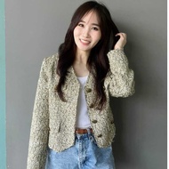 Tweed blazer, KhakiGreen blazer, with lining