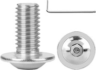 M6x12mm Flanged Button Head Socket Cap Screws Bolts Fully Thread Machine Screws Thread Coverage 304