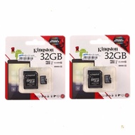 Kingston เมมโมรี่การ์ด 32 GB Micro SD Card Class 10 32 GB With Adapter ของแท้ (แพ๊ค 2 ชิ้น) จัดส่งฟร