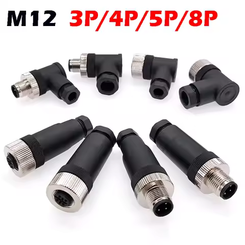 M12 sensor connector 4pin 5pin M12-8 waterproof male&female plug screw threaded coupling A Code sens