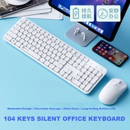 Wireless Keyboard Mouse Combo Silent Full Size 104 Keys Office Keyboard for PC Laptop Desktop
