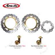 Arashi CNC Full Floating Front Rear Brake Disc Rotors Organic Brake Pad Set For BMW S1000RR S 1000 RR S1000RR 2010 2011 2012 2013 / S1000R S 1000 R 2014 2015 Titanium Mounting Bolt