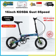 16Inch Kosda Gust 8 Speed Straight Frame Oilslick Color Lightweight Foldable Bike Ant Leg 53T Litepro CrankSet