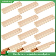 [in stock]12 Pcs Unfinished Wood Box with Sliding Lid Small Wood Box Case Pencil Box 9 X 2.2 X 1.2 I