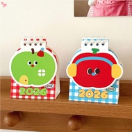 Cute Apple Small Desk Calendar 2025-2026, August 2025 to Dec 2026 Standing Flip Small Desk Calendar,