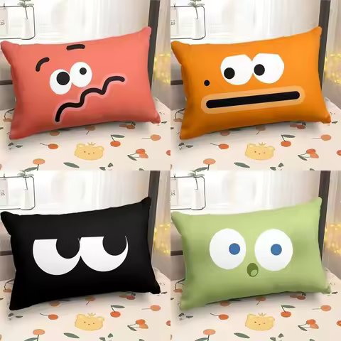 Funny Emoji Pillow, Rectangular Pillowcase, Home Sofa Decorative Pillow, Dormitory Bed Pillow Gift