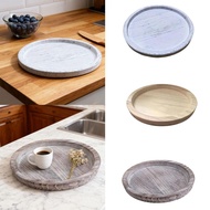 [tenlzsp0bc] Dessert Plate, 28.5cm Round Decorative Tray, Wood Round Dinner Plate, Candle Holder Tra