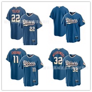 Fast Shipping26 Brewers Brewers Jersey No. 22 Yelich 11-32 City Edition Embroidered Baseball Uniform