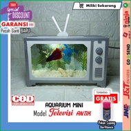 AQUARIUM MINI Akuarium Soliter Mini Model Televisi Antik Ikan Cupang