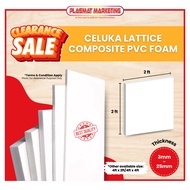 CELUKA LATTICE COMPOSITE WHITE CLC (PVC FOAM WHITE BOARD) 2FT X 2FT