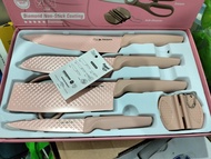 Stein Pisau Pink Steincookware Pisau Dapur Steincookware Set Knife 6 in 1 Original Pisau Dapur