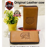 Dompet Panjang Kulit Lembu Lelaki Unisex 100% Genuine Leather Long Wallet Men Wallet Beg  Dompet ori