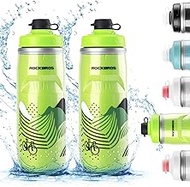 ROCKBROS Bike Water Bottle Insulated Bicycle Water Bottle 21oz BPA Free Sports Squeeze Water Bottle Leakproof, Keep Water Cool for 5hrs