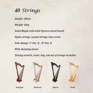 特惠價代購台灣豎琴 Kristall Lever Harp 一手豎琴 二手豎琴 40 弦豎琴 40 strings (Antique,Natural,Black,Gold)