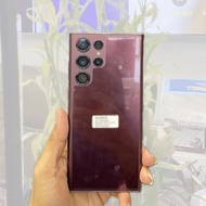 SECOND SAMSUNG S22 ULTRA 12/256GB BURGUNDY EX RESMI LIKE NEW