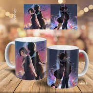 แก้วเซรามิกเปลี่ยนสี Your Name แก้วกาแฟลายการ์ตูนสร้างสรรค์สำหรับนักเรียน แก้วน้ำเปลี่ยนสี ของเล่น/อ