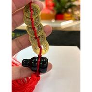 5 6 Emperor Copper Coins Obsidian Hu Lu Double Chinese Five Colour Fengshui Hanging Ornament 五帝六帝铜钱币