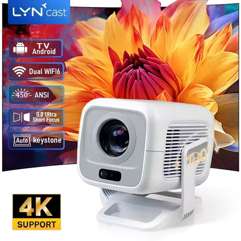 Upgrated HY300 Projector Native 1080P Support 4K 450ANSI Projector X3AQ Wifi6 & BT5.4 Android 11.0 S