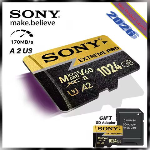 Sony Micro SD Memory Card U3 Class 10 TF 1TB 512GB 256GB 128GB 64GB Set of 5 for Phone And Computer