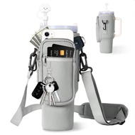 Tyeso Tumbler Carrier Pouch Bag With Mobile Wallet Pocket And Shoulder Strap For 900-1200ml Sarung B