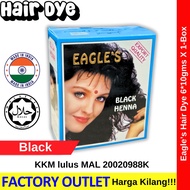 Eagles Henna Hair Dye 6 Pouches x 10gms Inai Pewarna Rambut Hitam/Perang KKM Lulus #Halal #INDIA #Ea