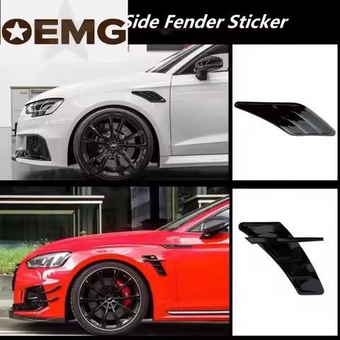 Car Air Vent Sticker Side Fender Sticker 2pcs For Audi ABT RS3 RS4 RS5 RS6 A6 C6 C5 A1 A3 8P A4 B8 B