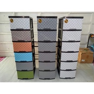 Bengar Multi-Layer Plastic Diamond Design Drawer 5 Layer/6 Layer /Drawer /Cabinet /Durabox/Wardrobes