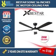 Bestar Sonic 56 Inch 5 Blade DC Motor Ceiling Fan with 24W Tri Color LED Light