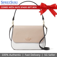 Kate Spade Handbag In Gift Box Crossbody Bag Staci Colorblock Saffiano Leather Beige Nude Cream # K9325