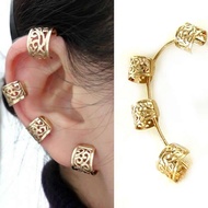 B2312 Golden Ear Bone Clip Without Pierced Hook Gorgeous Carved Earrings No Ears