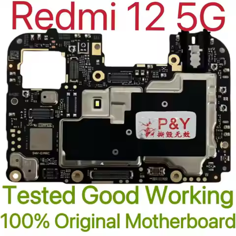Global Version Original Unlocked Motherboard for Redmi 12 5G Tested Circuit Plate Main Logic Board f