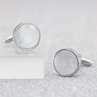 Natural White Shell Cufflinks Affordable Luxury Fashion round Men Women Cufflink French Shirt Sleeve
